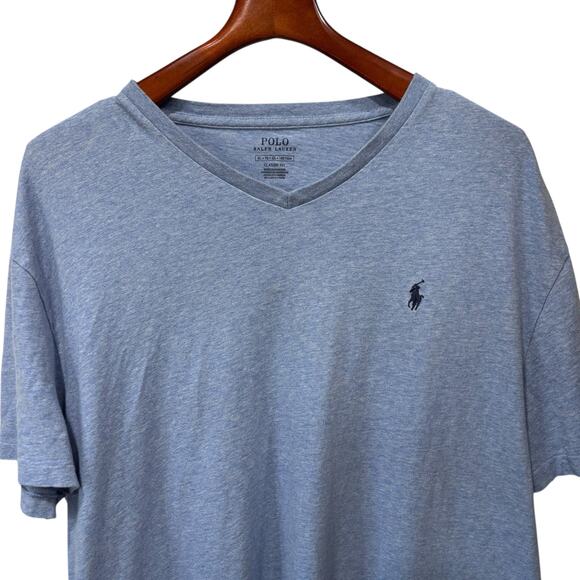 Polo Ralph Lauren Heather Blue T-Shirt Men’s Size XL Navy Pony Classic Fit - Picture 2 of 4